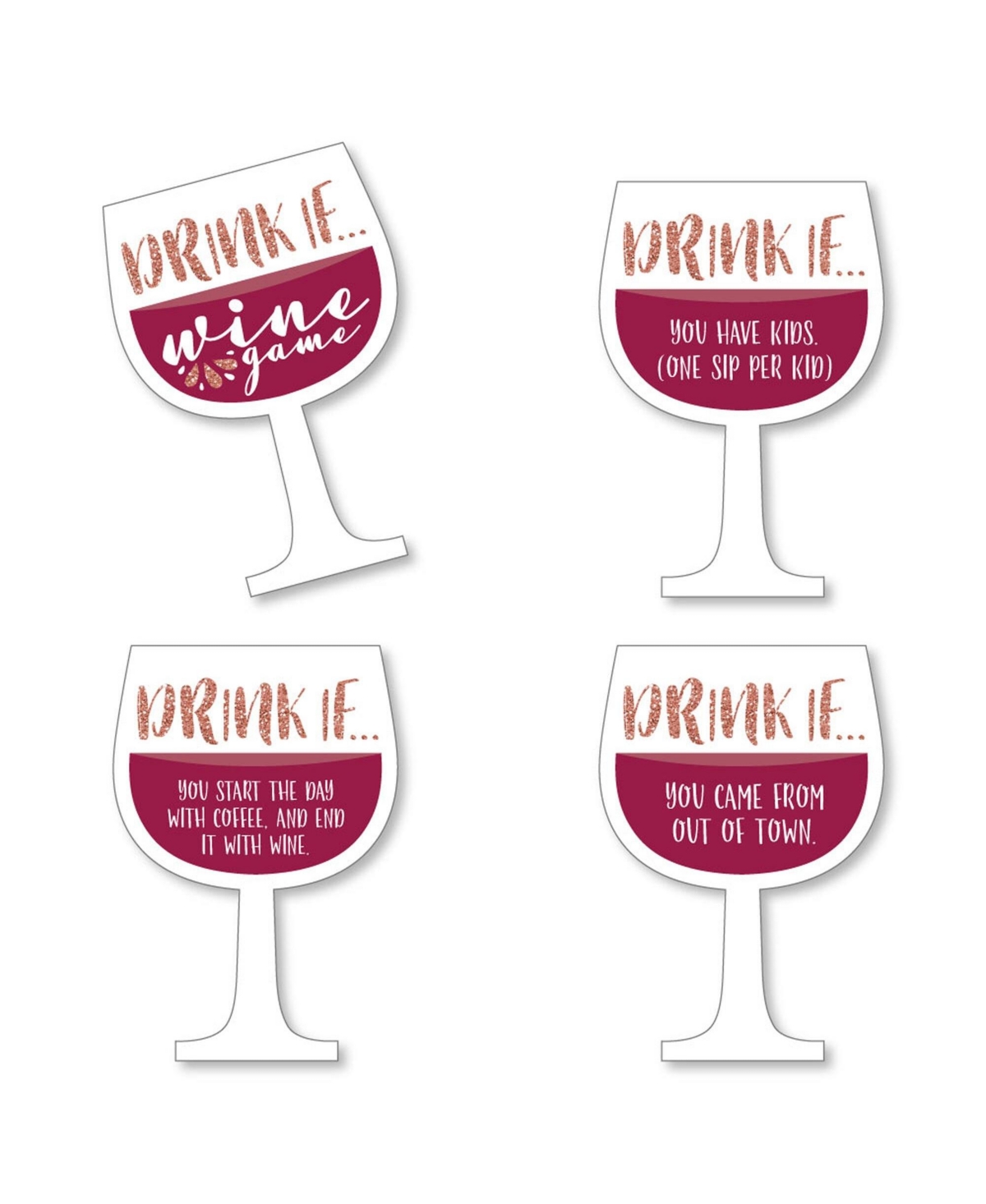 Drink If Game - But First, Wine - Wine Tasting Party Game - 24 Count - Red
