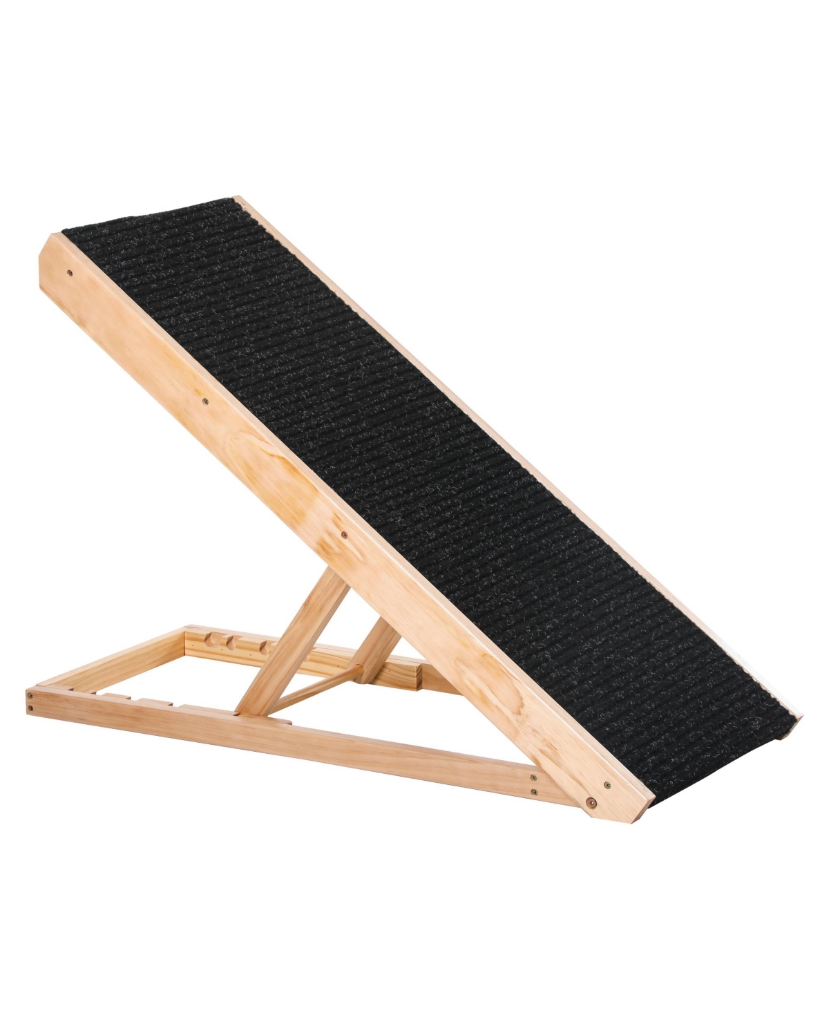 Pet Ramp Foldable Adjustable Bed Steps for Dogs & Cats - Black
