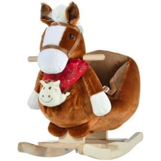 Qaba Kids Ride-On Rocking Horse Toy for Children 18-36 Months, Horse ...