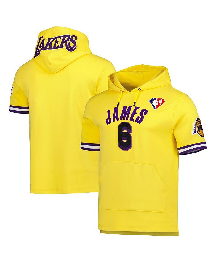 Pro Standard Men's LeBron James Gold Los Angeles Lakers Name and Number  Short Sleeve Pullover Hoodie - Macy's