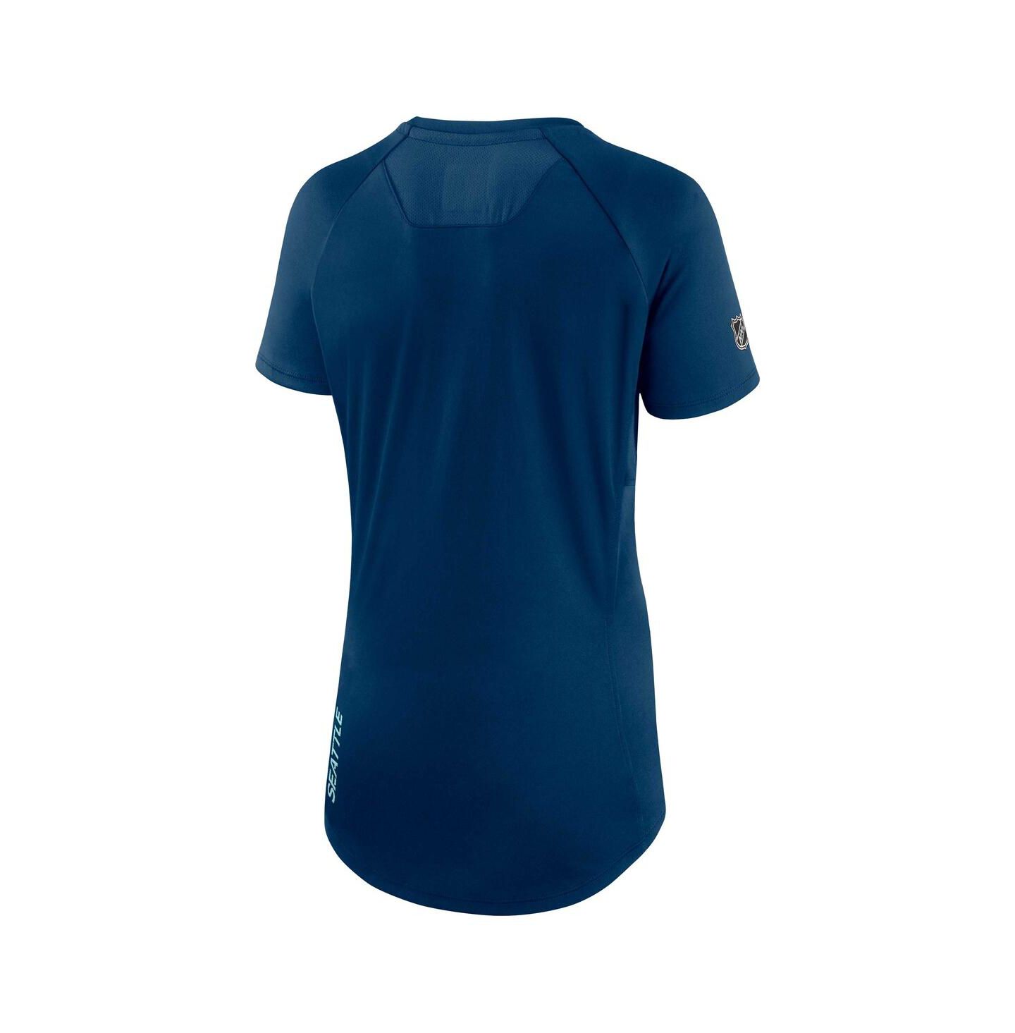 Женская футболка Fanatics Deep Sea Blue Seattle Kraken Authentic Pro Rink Raglan Tech — фото 2