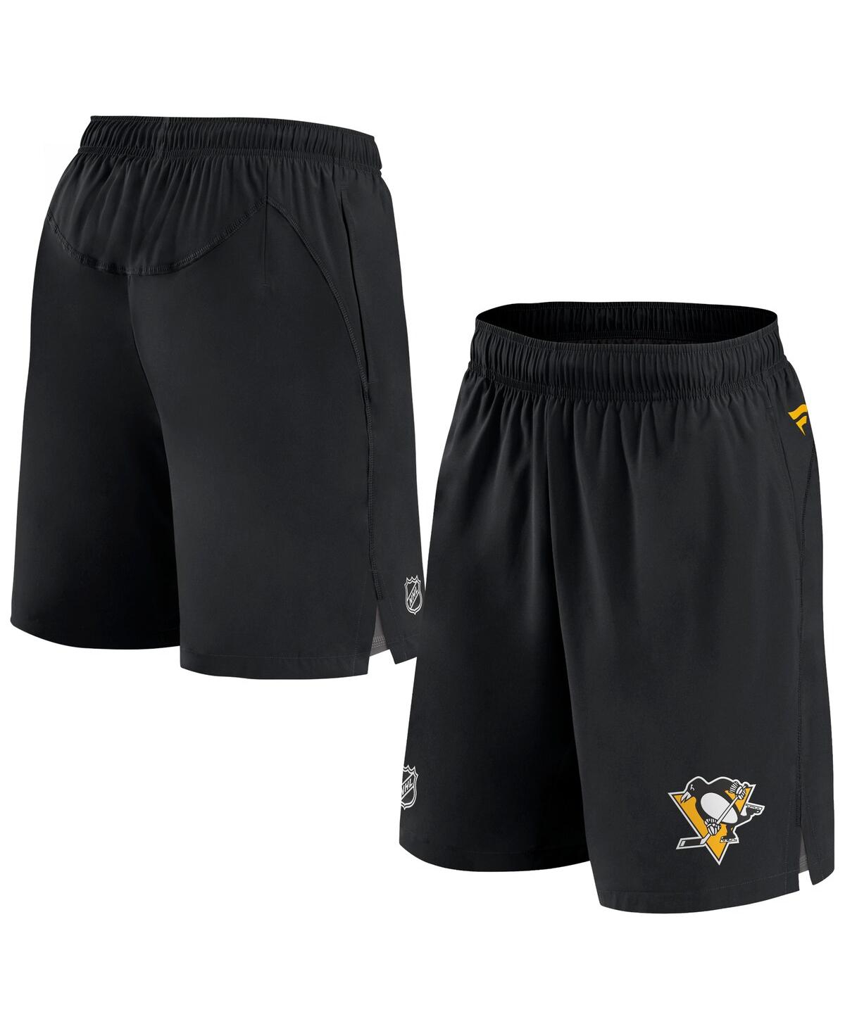 Shop Fanatics Men's  Black Pittsburgh Penguins Authentic Pro Rink Shorts