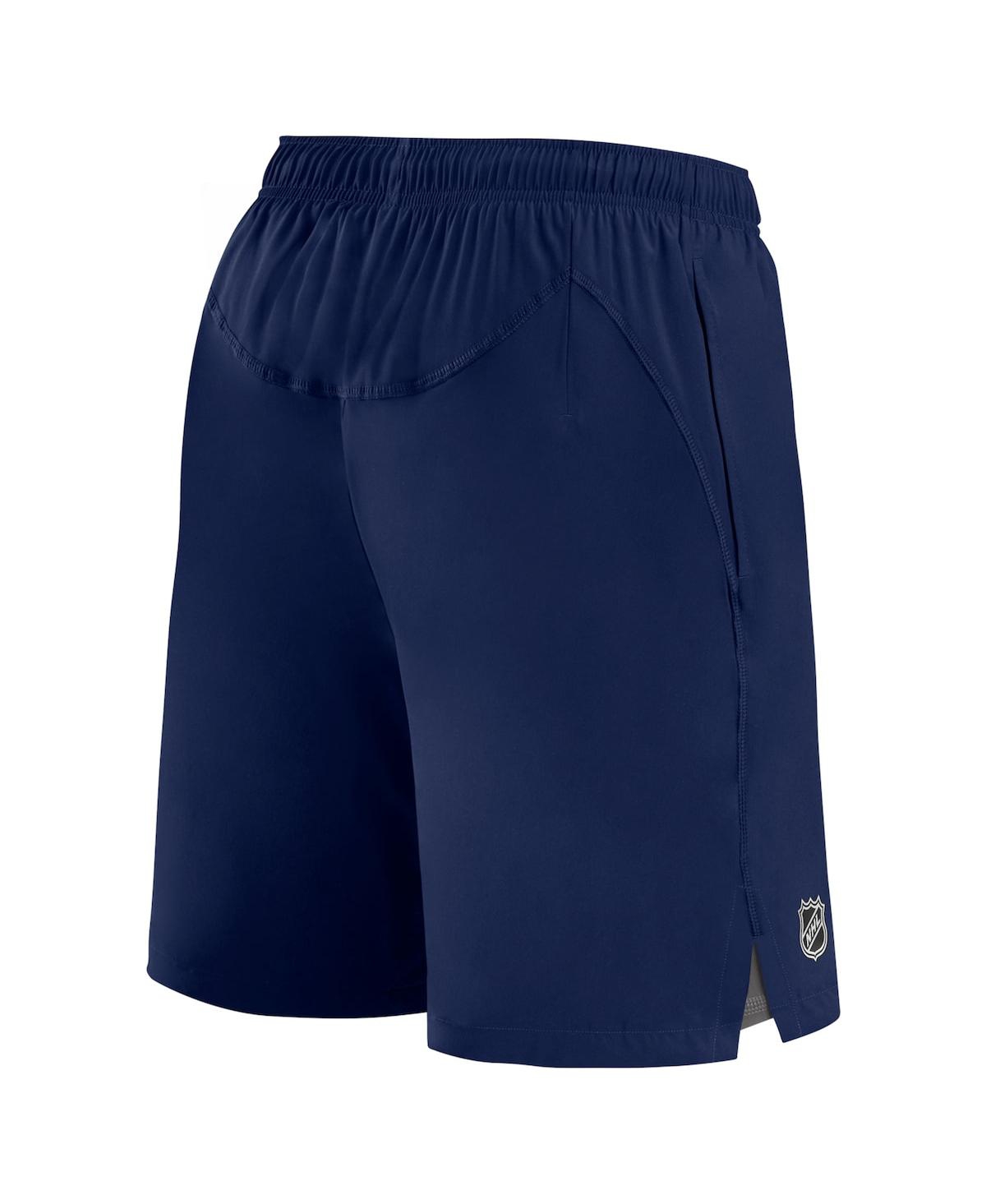 Shop Fanatics Men's  Navy Columbus Blue Jackets Authentic Pro Rink Shorts