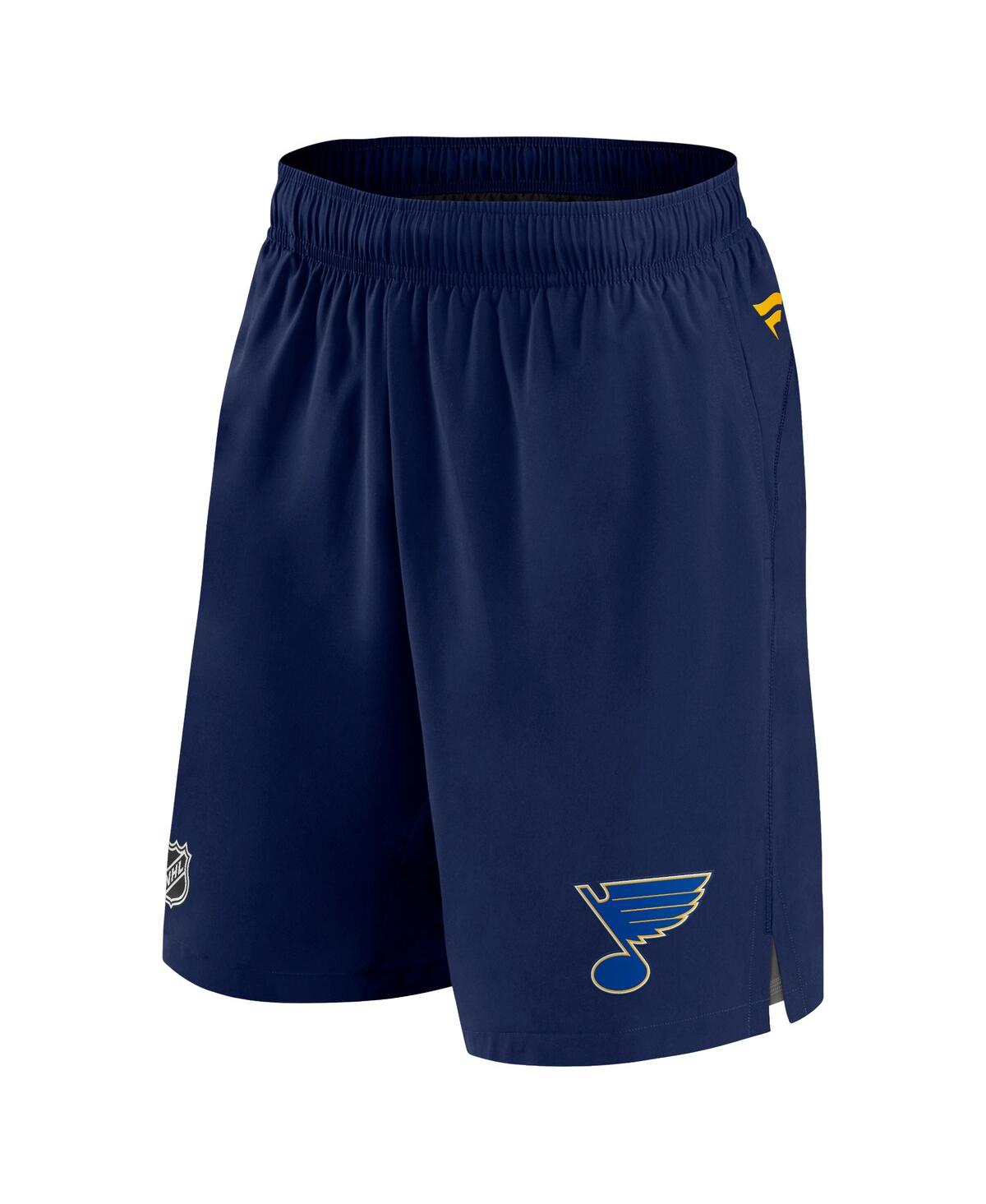Shop Fanatics Men's  Navy St. Louis Blues Authentic Pro Rink Shorts