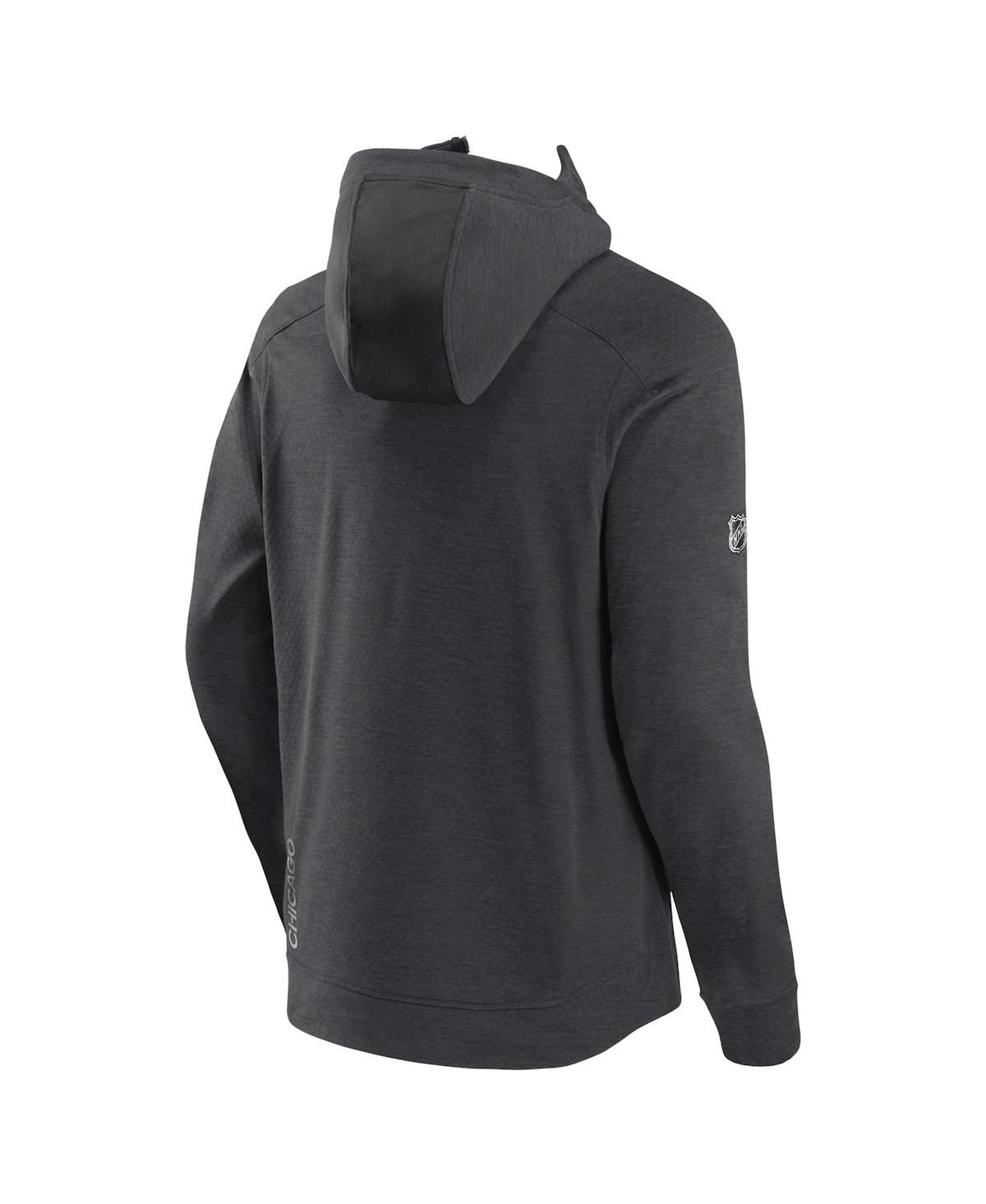 Men's FanaticsChicago Blackhawks Authentic Pro Road Tech Full-Zip Hoodie Jacket - Heather Charcoal