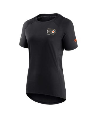 Women's Black Philadelphia Flyers Authentic Pro Rink Raglan Tech T-shirt