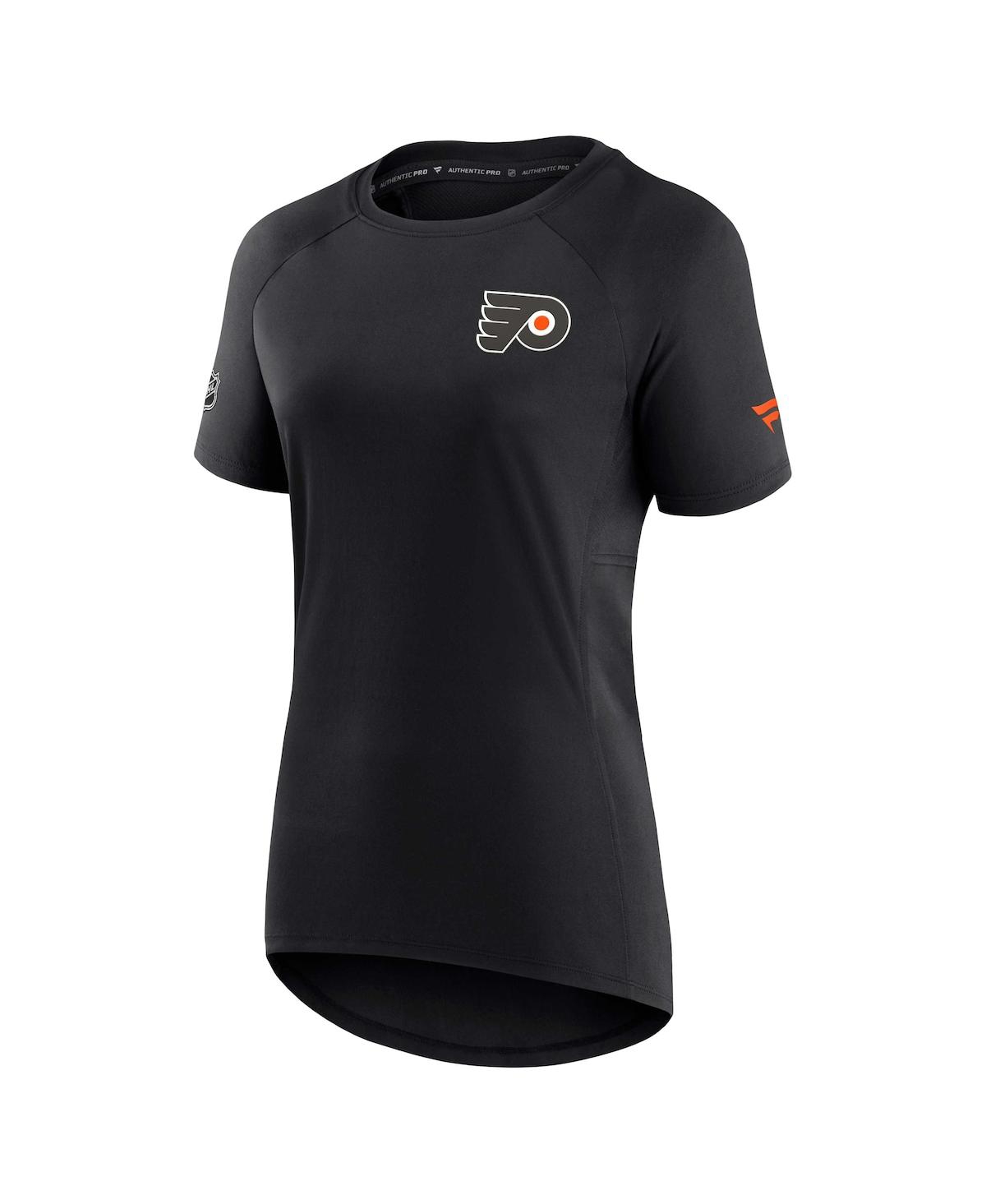 Fanatics Branded Black Philadelphia Flyers Authentic Pro Rink Raglan Tech T-shirt In Black