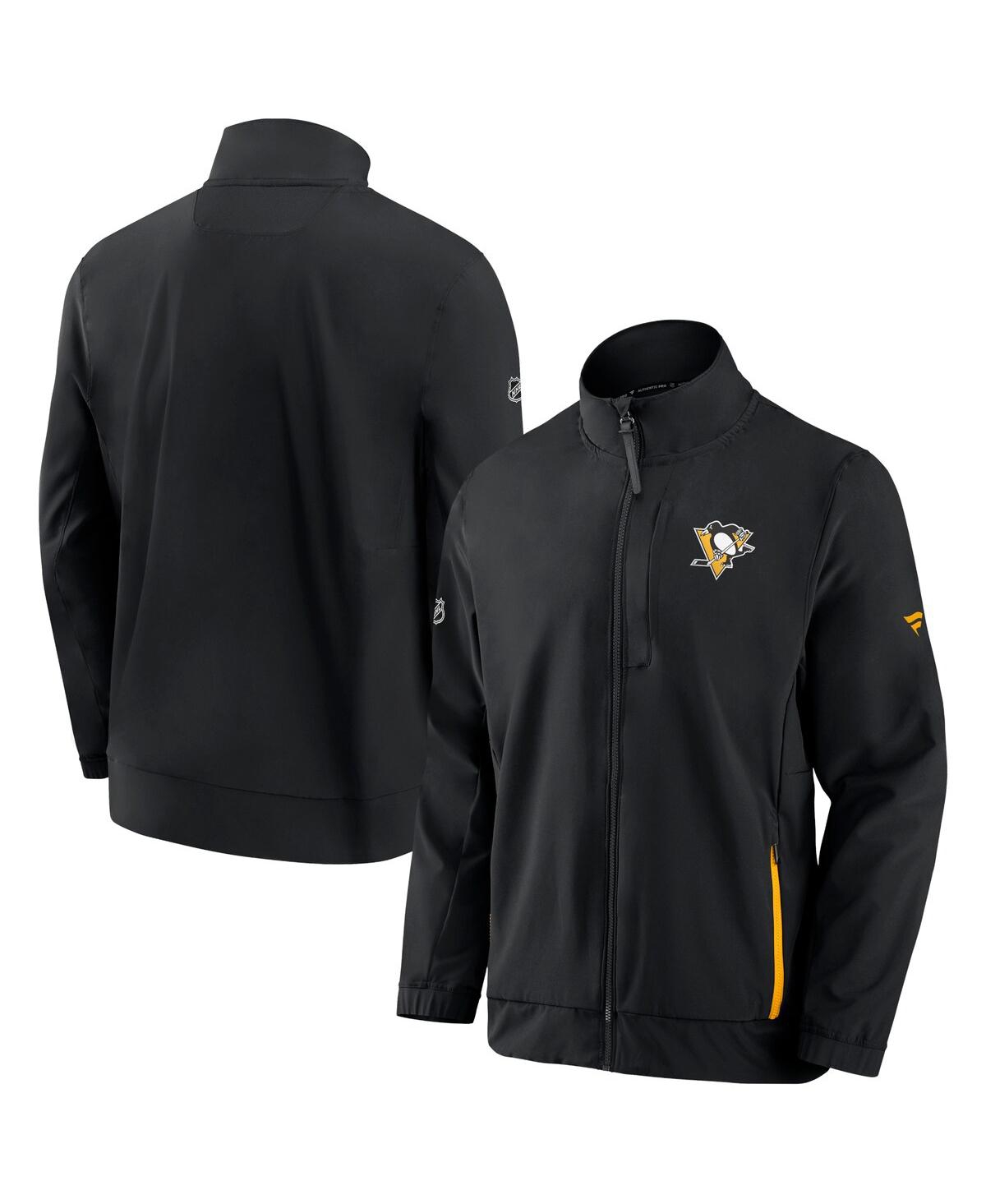 Shop Fanatics Men's  Black Pittsburgh Penguins Authentic Pro Rink Coaches Full-zip Jacket