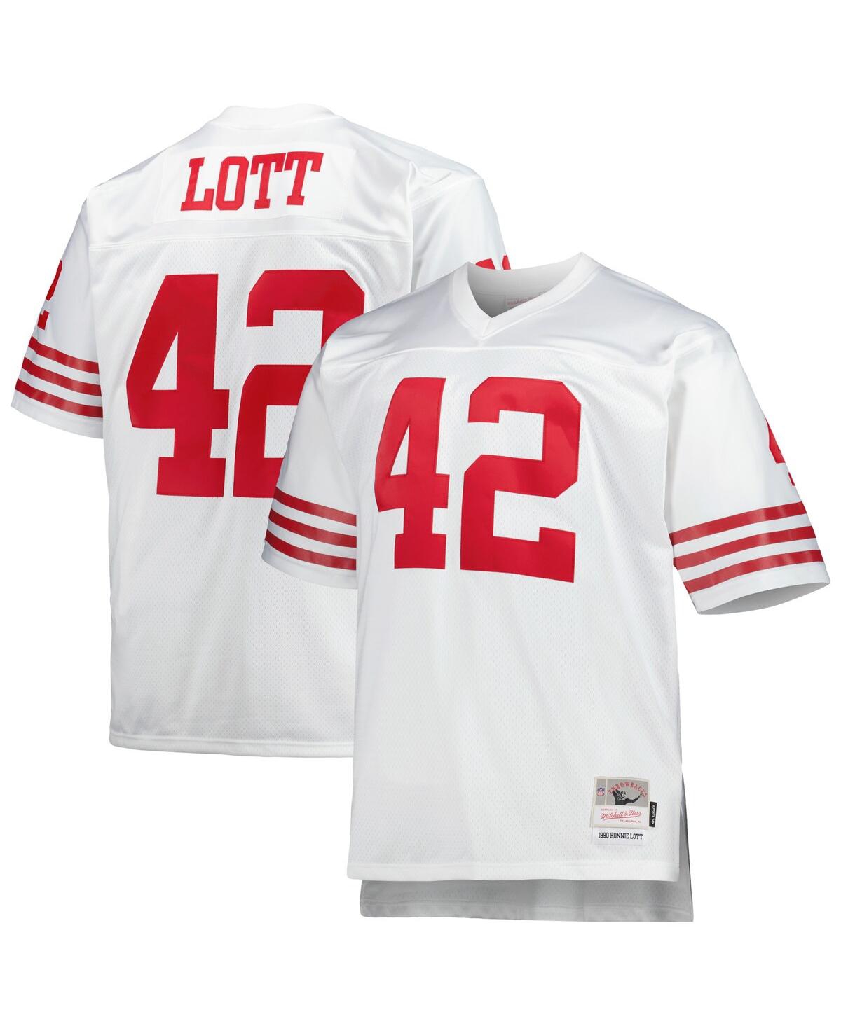 Men's Mitchell & Ness Ronnie LottSan Francisco 49ers Big and Tall 1990 Retired Player Replica Jersey - White