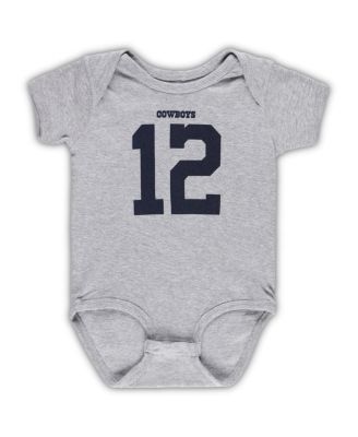 Infant Boys and Girls Roger Staubach Heathered Gray Dallas Cowboys Mainliner Retired Player Name and Number Bodysuit