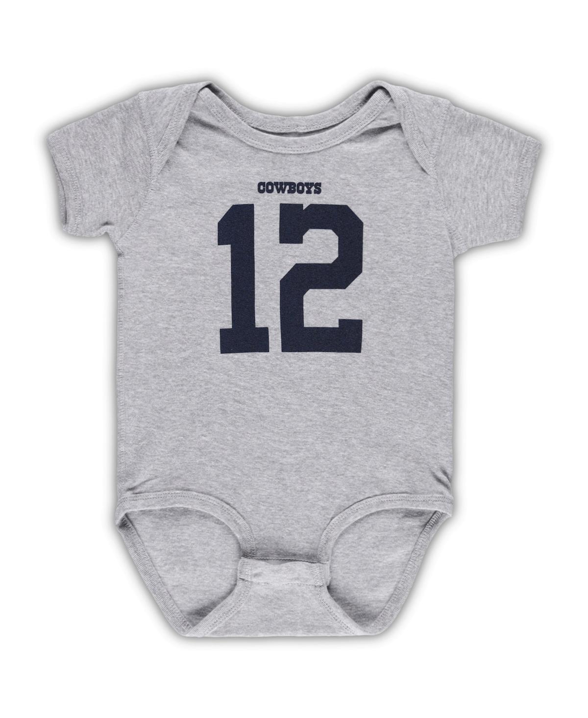 Mitchell & Ness Newborn & Infant  Roger Staubach Heather Gray Dallas Cowboys Retired Player Mainliner In Heathered Gray
