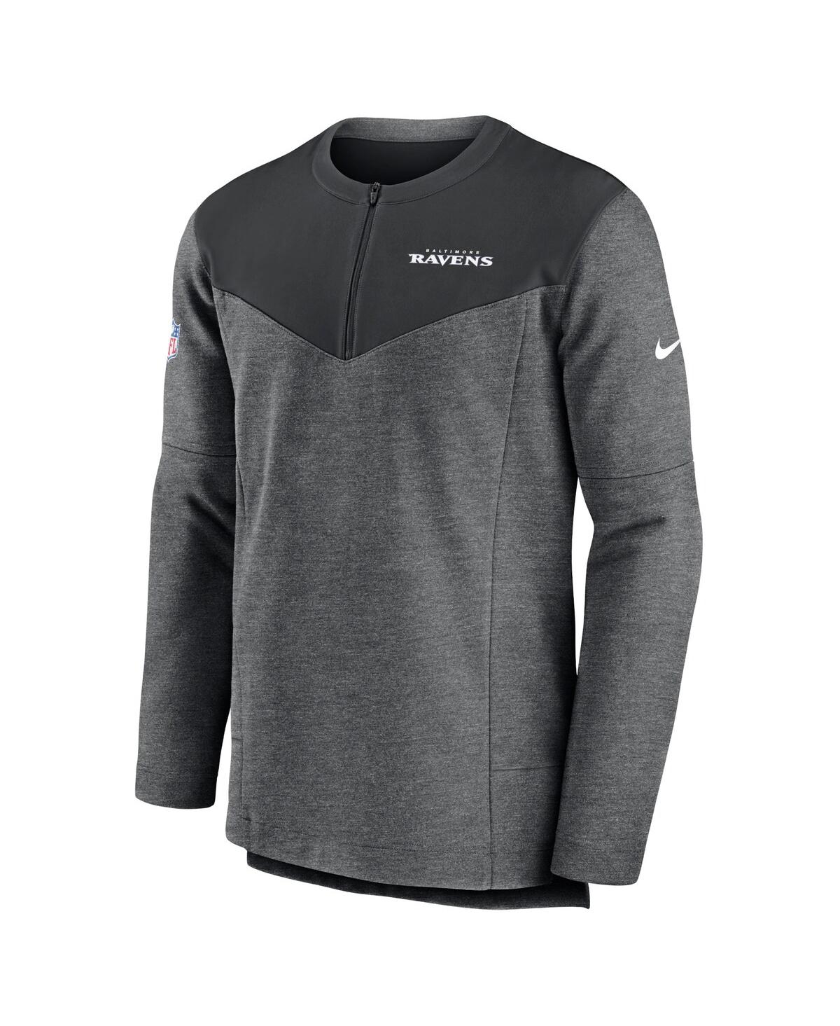 Men's NikeBaltimore Ravens Sideline Lockup Performance Quarter-zip Jacket - Charcoal
