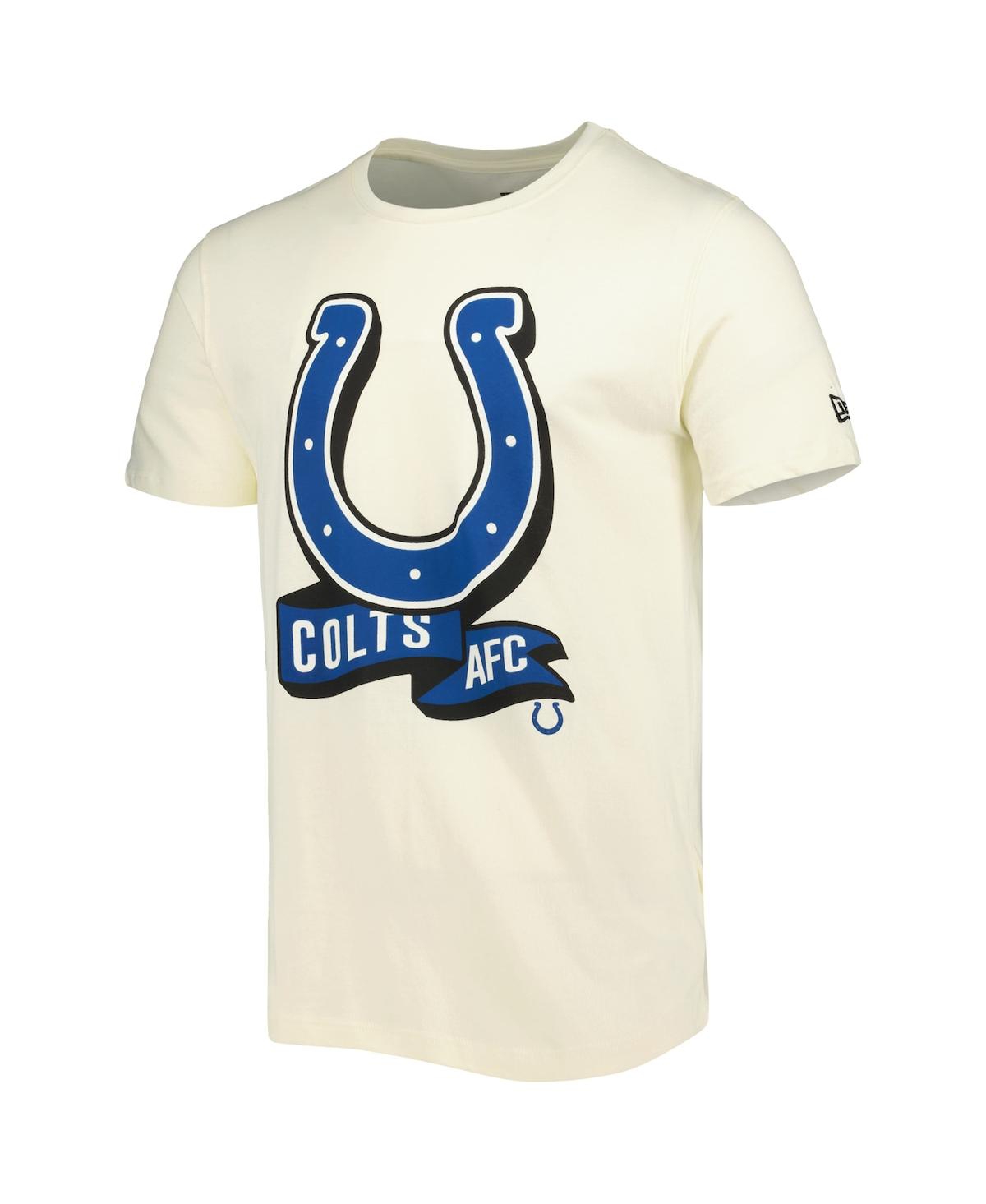 NEW ERA MEN'S NEW ERA CREAM INDIANAPOLIS COLTS SIDELINE CHROME T-SHIRT 