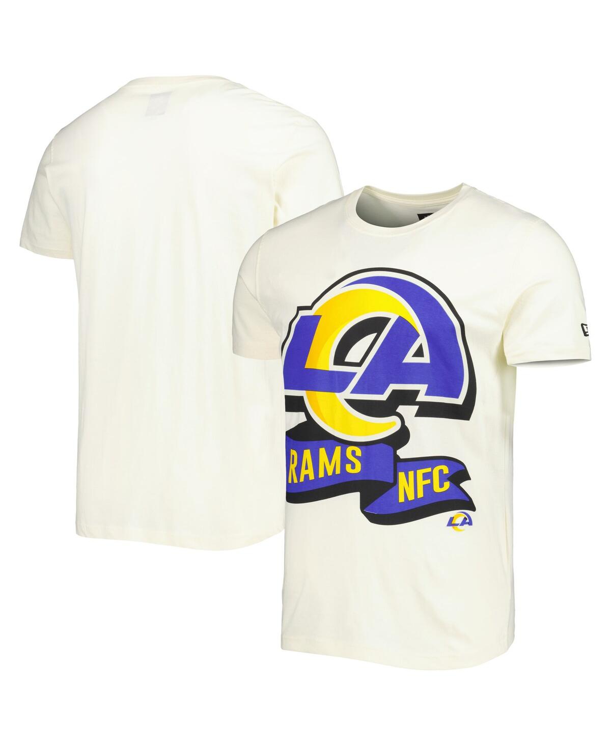 Shop New Era Men's  Cream Los Angeles Rams Sideline Chrome T-shirt
