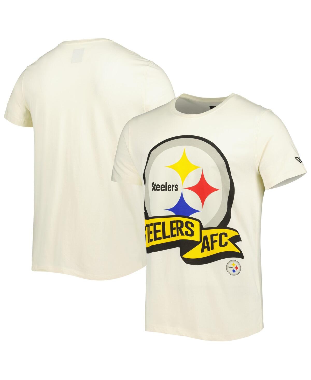 Shop New Era Men's  Cream Pittsburgh Steelers Sideline Chrome T-shirt