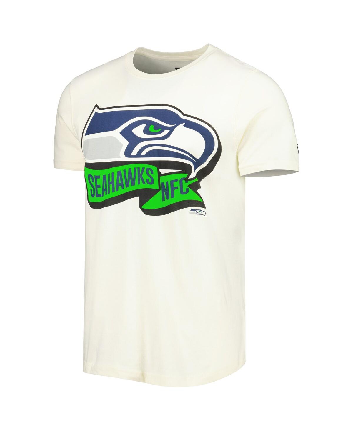 NEW ERA MEN'S NEW ERA CREAM SEATTLE SEAHAWKS SIDELINE CHROME T-SHIRT 