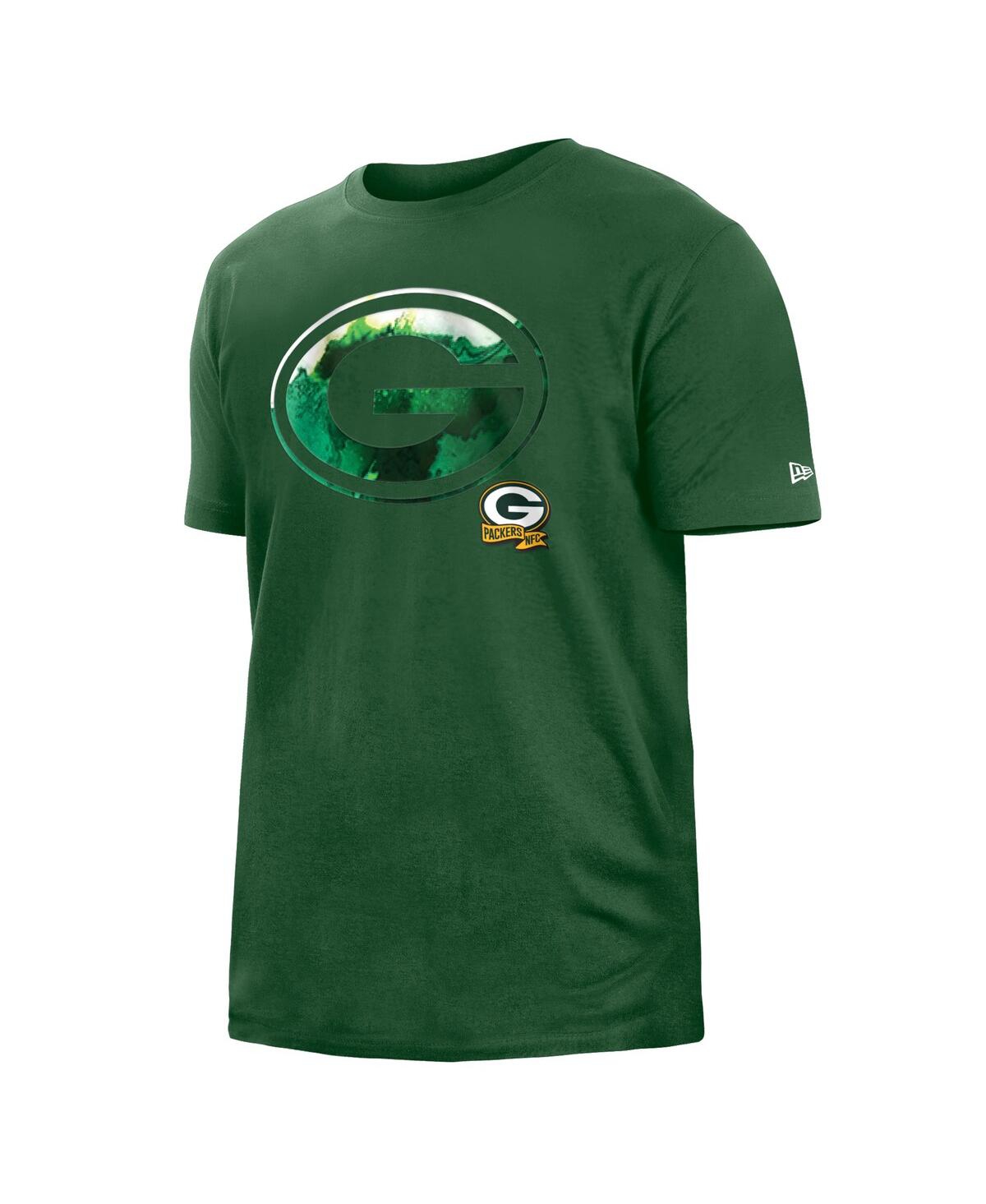 Shop New Era Men's  Green Green Bay Packers 2022 Sideline Ink Dye T-shirt