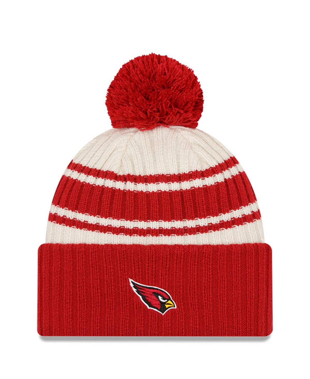 Men's New Era Cardinal Arizona Cardinals 2022 Sideline Sport Cuffed Pom Knit Hat - Cardinal