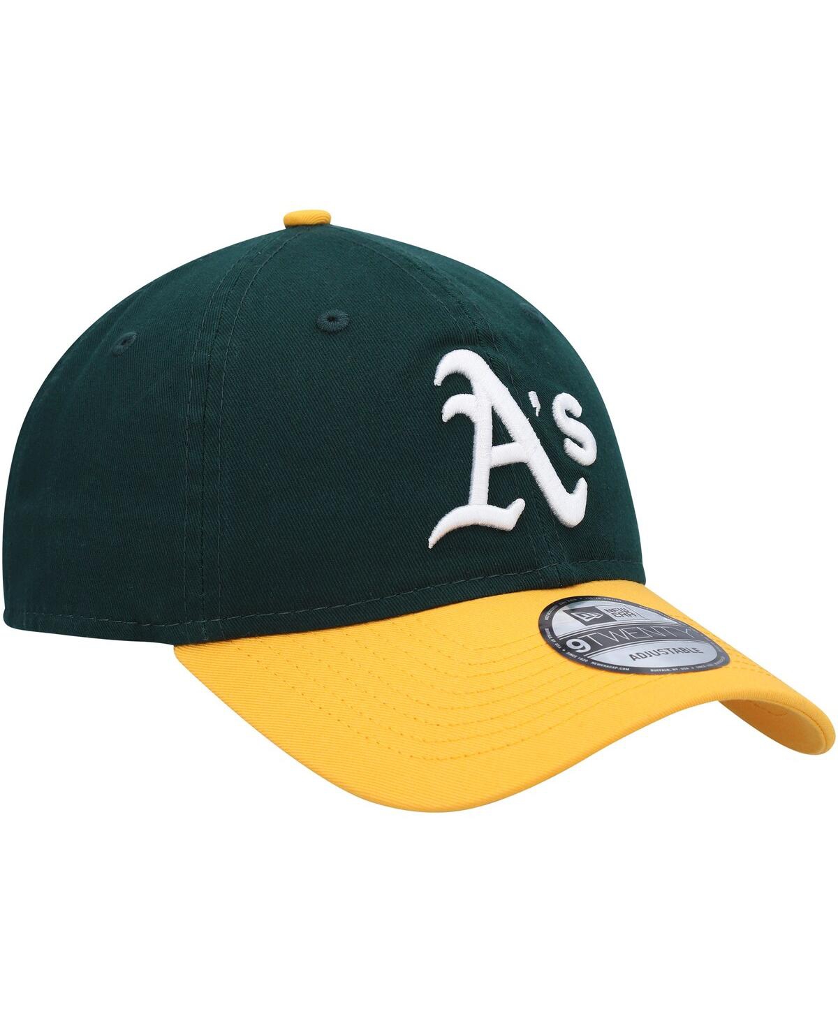 Shop New Era Men's  Green, Gold Oakland Athletics Team Replica Core Classic 9twenty Adjustable Hat In Green,gold