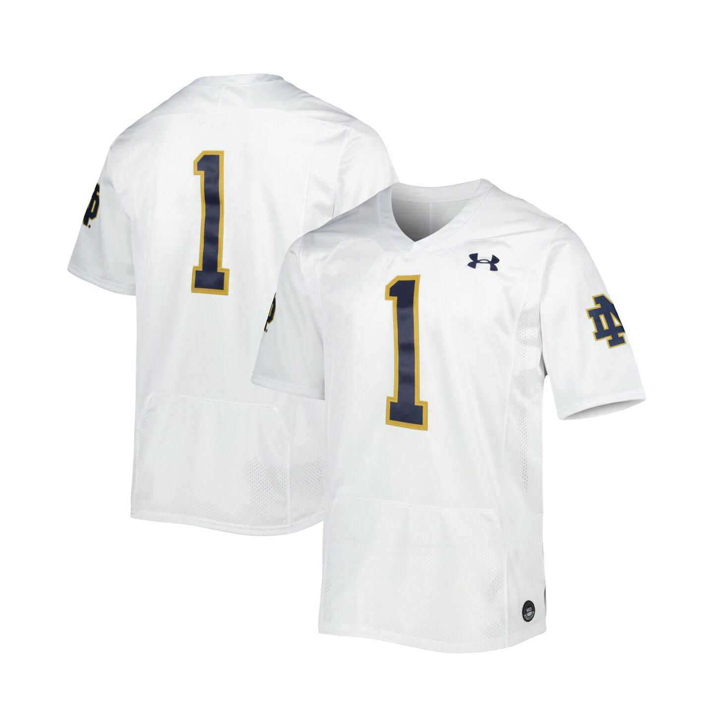 Мужской топ Under Armour #1 White Notre Dame Fighting Irish Premier Limited Jersey — фото 4