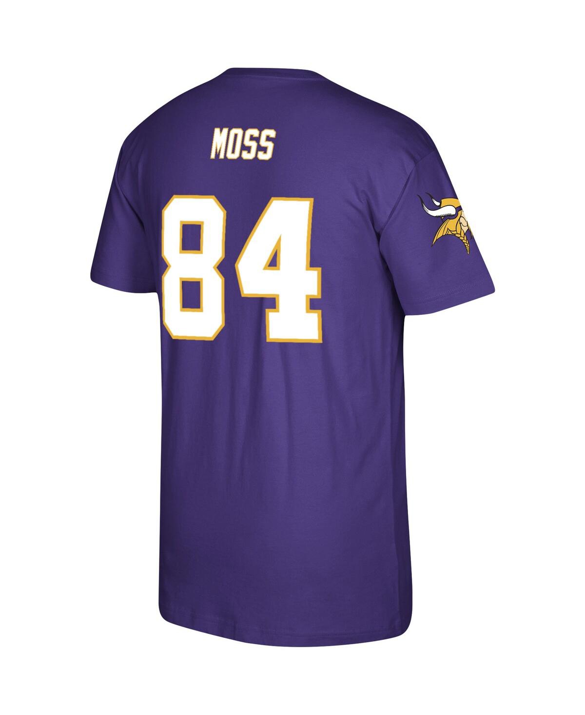 Men's Mitchell & Ness Randy MossMinnesota Vikings 40th Anniversary Retired Player Name and Number T-shirt - Purple
