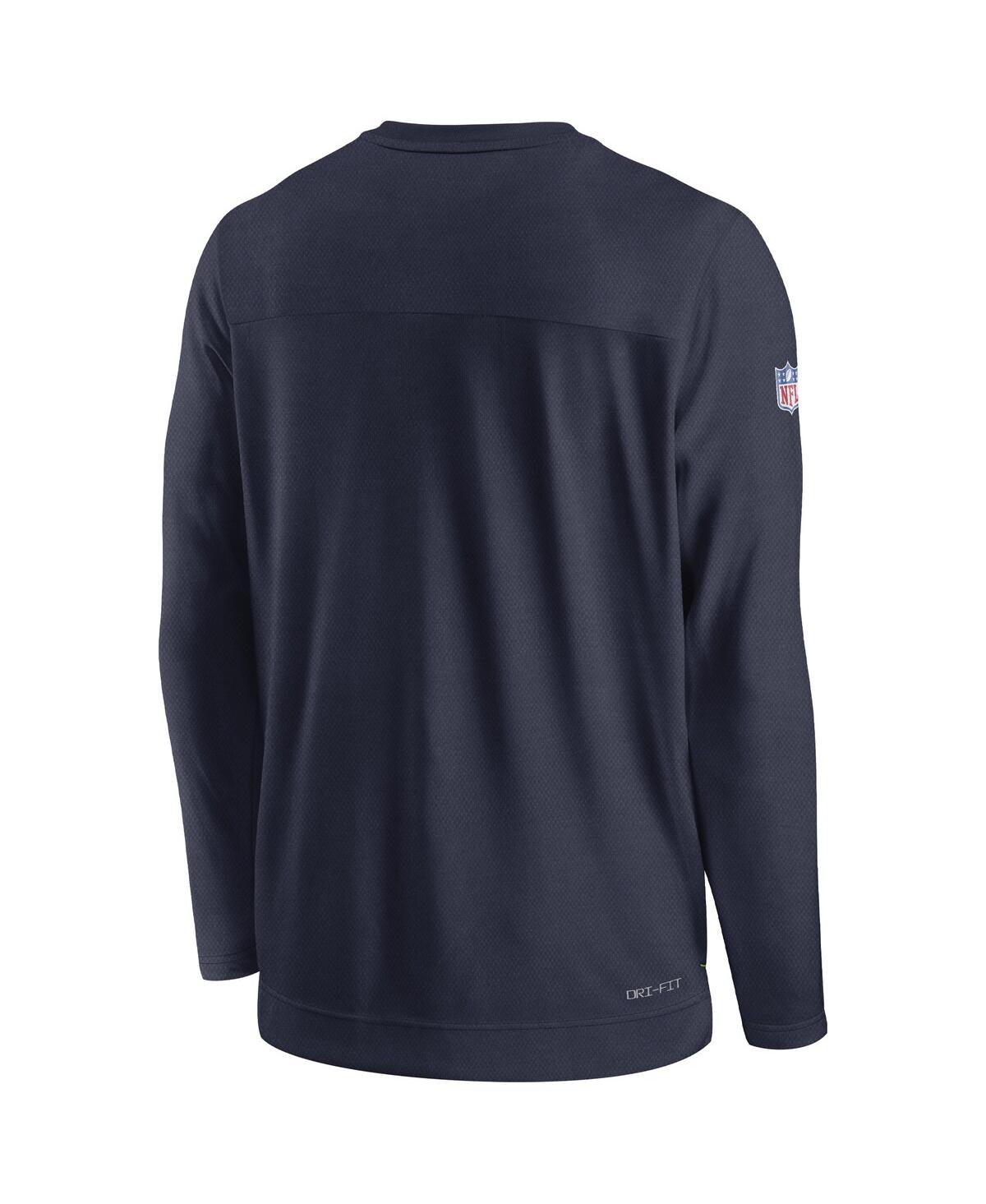 Nike Men's College Navy Seattle Seahawks Sideline Player Uv Performance Long Sleeve T-shirt In College Navy