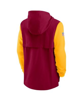 Men's Burgundy, Gold Washington Commanders Sideline Player Quarter-zip Hoodie