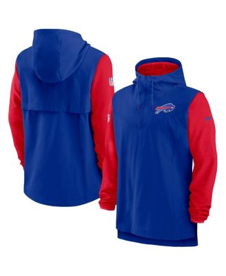 Men's Royal, Red Buffalo Bills Sideline Player Quarter-zip Hoodie