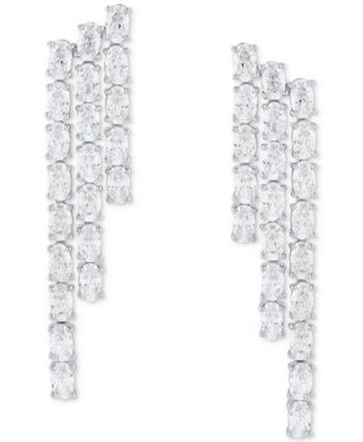 Cubic Zirconia Drop Earrings in Sterling Silver