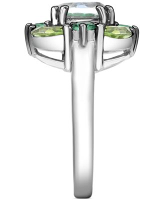 Multi-Gemstone Cluster Ring (3-5/8 ct. t.w.) in Sterling Silver