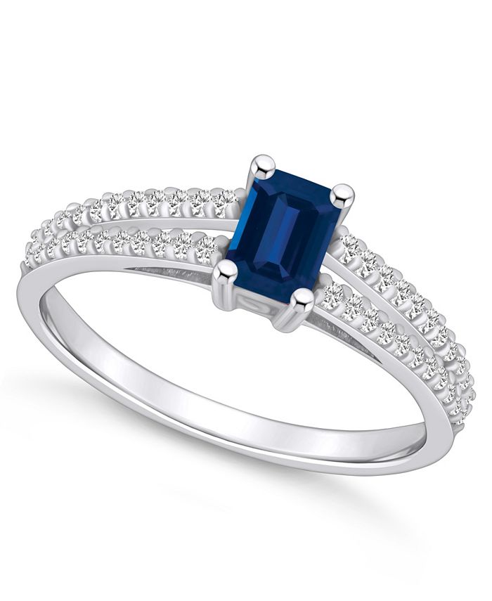 Macy's sapphire and diamond sales ring