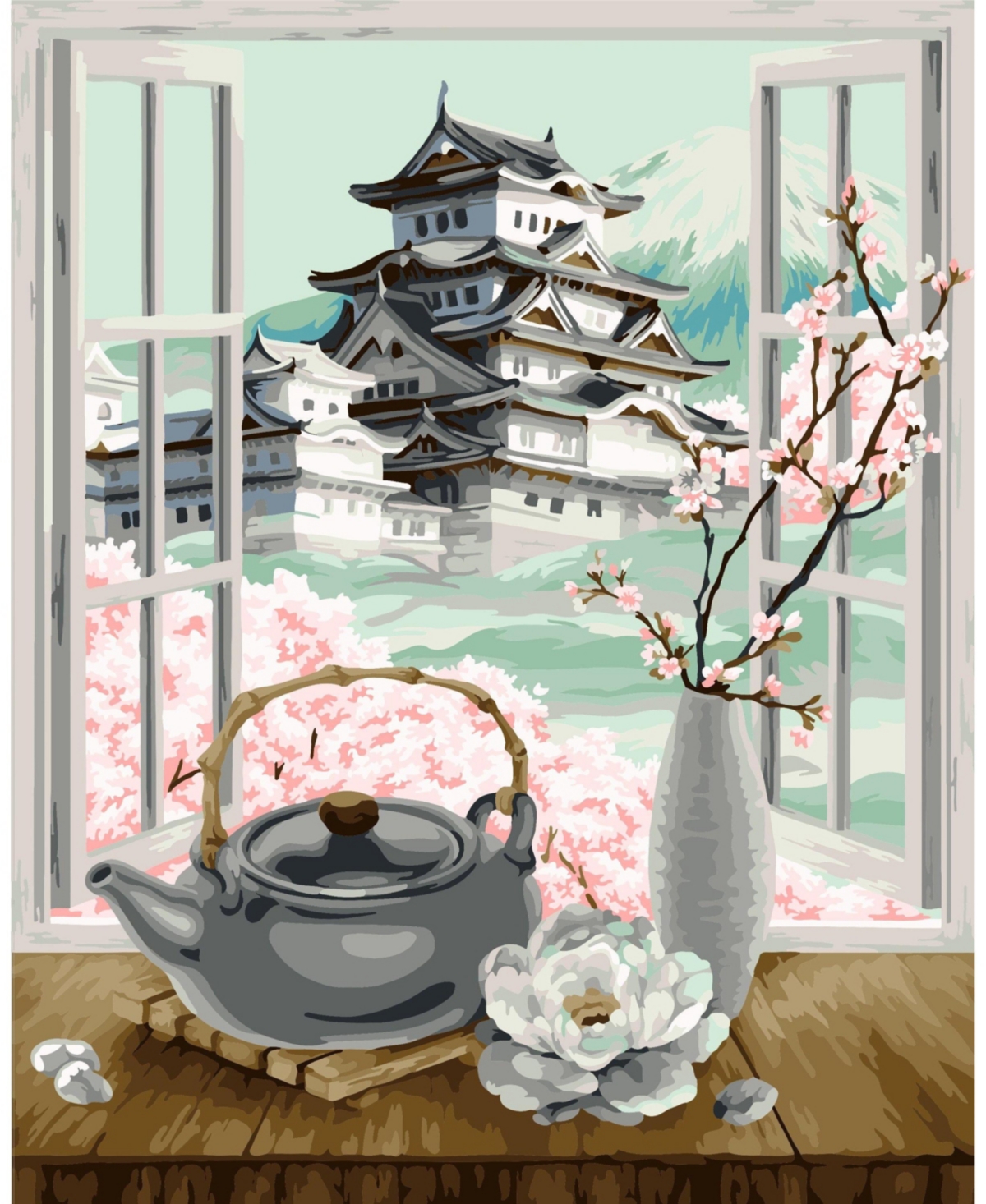 Painting by Numbers Kit Crafting Spark Tea Ceremony B102 19.69 x 15.75 in