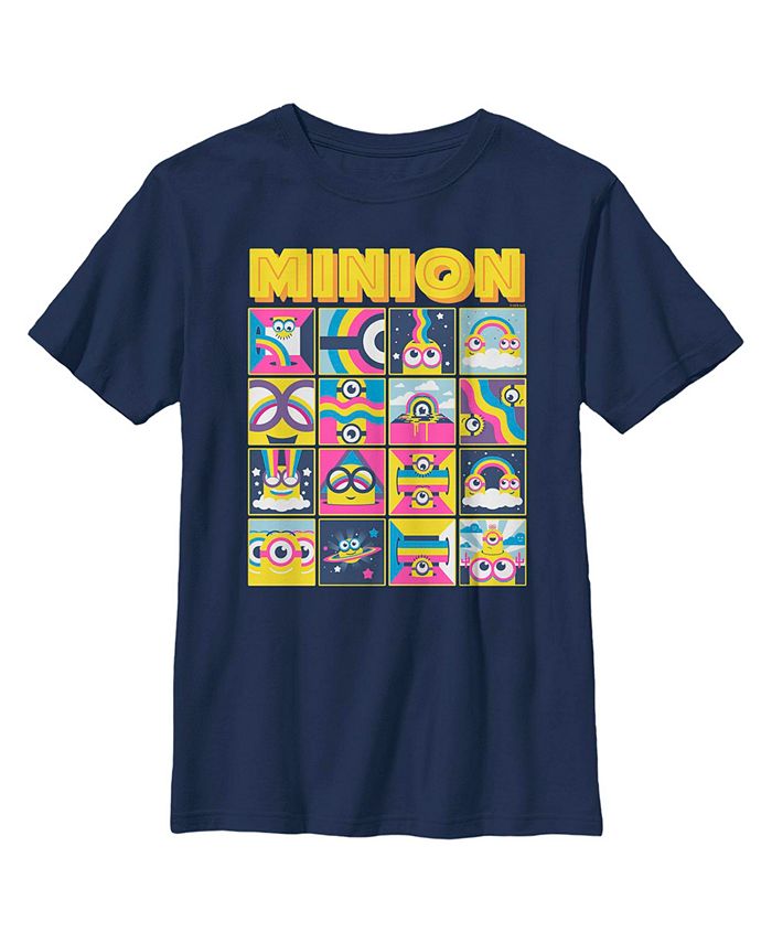 Minions: The Rise of Gru Boy's Rainbow Panels T-Shirt Blue