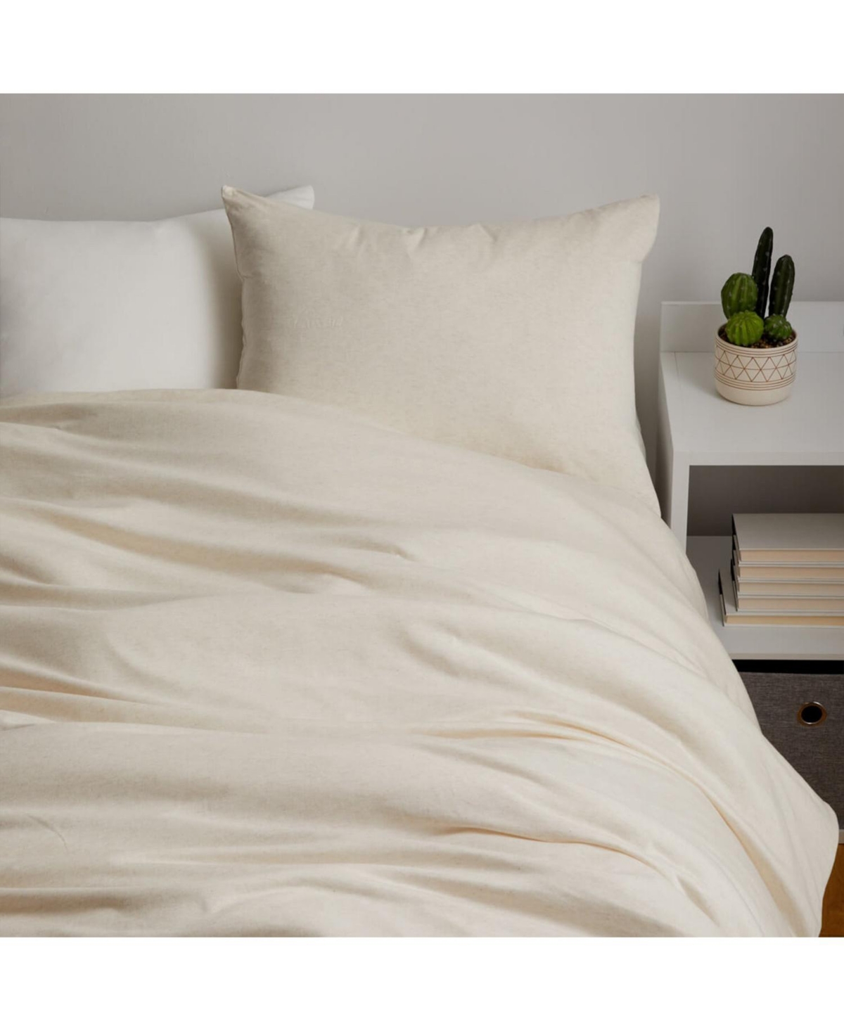 Dormify Logan T-shirt Jersey Comforter And Sham Set, Full/queen, Cotton, Soft, Ultra-cute Styles To Personal In Logan Tshirt Natural