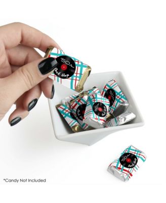 Big Dot Of Happiness 50's Sock Hop - Mini Candy Bar Wrapper Stickers ...