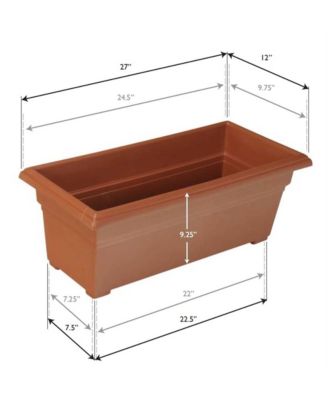 Countryside Patio Planter Box, Terracotta, 27 Inch