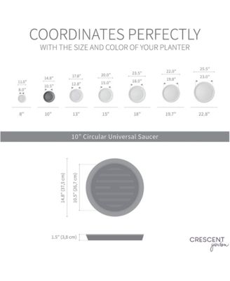 Univ Round Saucer for Potted Plants, Caviar Black