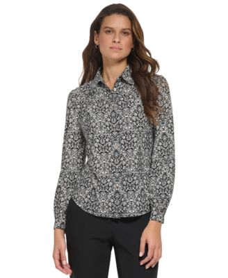 Tommy Hilfiger - Women's Long Sleeve Printed Blouse