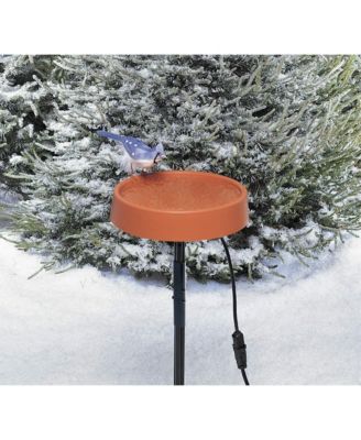 Outdoor Plastic Heated Bird Bath with Metal Stand, 12in Diameter