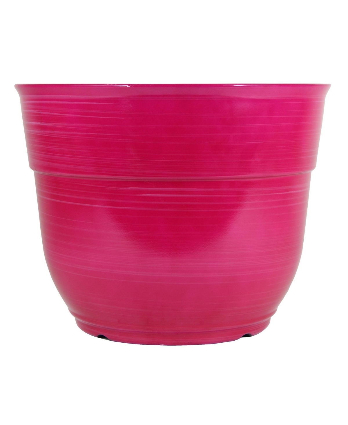 Glazed Brushed Happy Large Plastic Planter Bright Pink 15 Inch - Pink