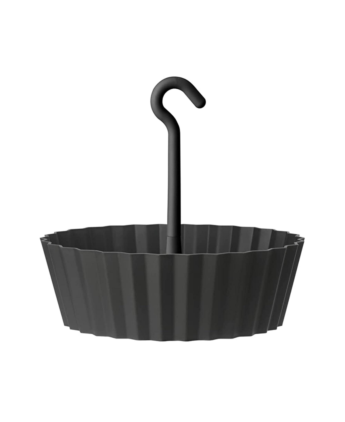 Sunny Hanging Lace Pattern Planter Round Anthracite 10in - Black