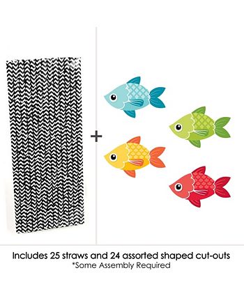 Big Dot of Happiness Let's Go Fishing - Paper Straw Decor - Fish Themed ...