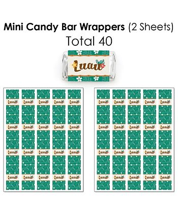 Big Dot of Happiness Tropical Luau - Mini Candy Bar Wrappers, Round Candy  Stickers & Circle Stickers - Hawaiian Beach Candy Favor Sticker Kit - 304 Pc
