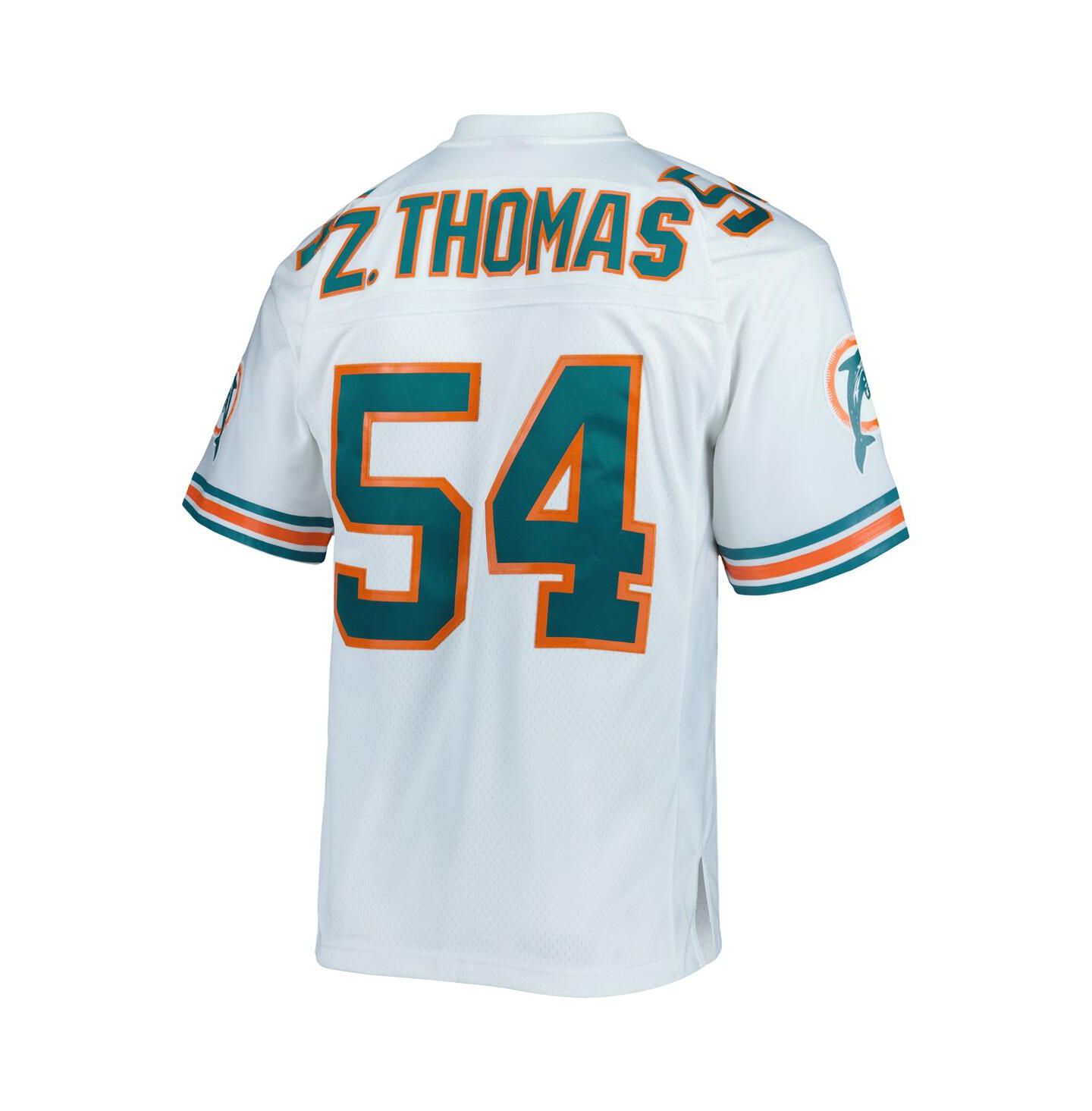 Мужской топ Mitchell & Ness Zach Thomas White Miami Dolphins 1996 Legacy Replica Jersey — фото 4