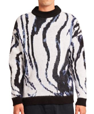 Native Youth - Men's Intarsia Wave Pattern Sweater