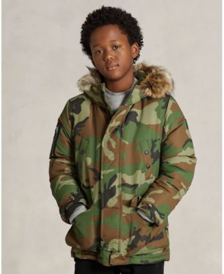 Polo Ralph Lauren Big Boys Long Sleeve Water Resistant Camo Parka Coat Macy s