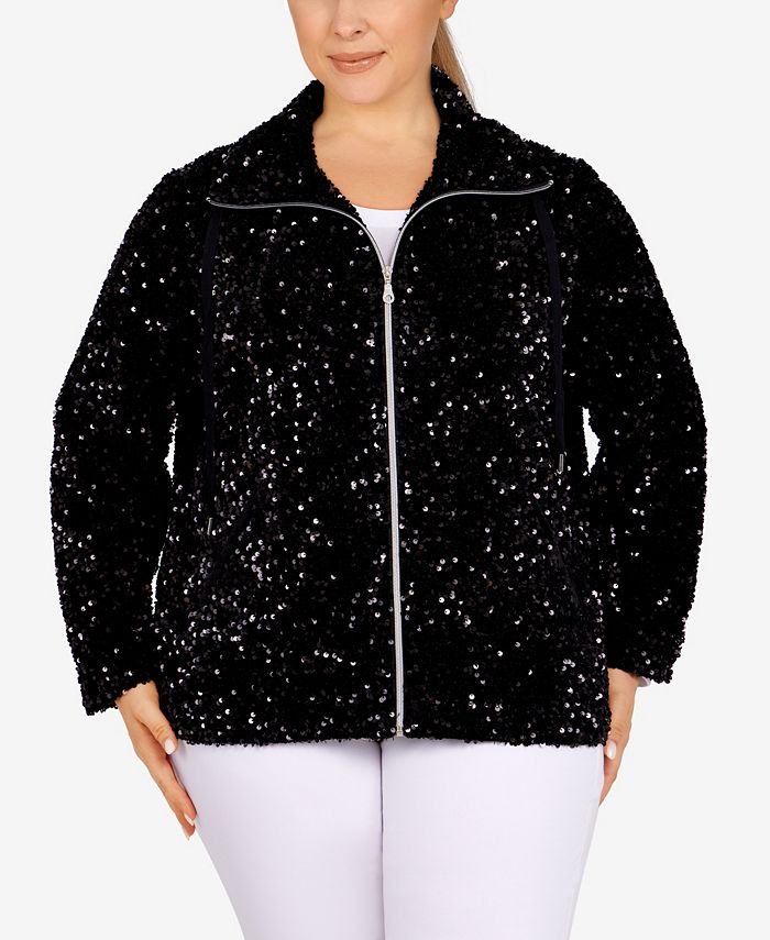 Macy's black shop sequin jacket