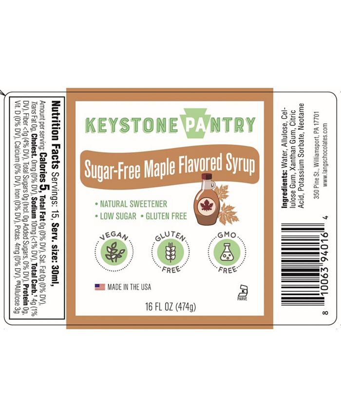 Keystone Pantry Sugar Free Maple Flavored Syrup Macy's