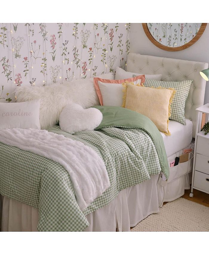 Dormify Clara Reversible Gingham Comforter and Sham Set, Plaid, Cotton