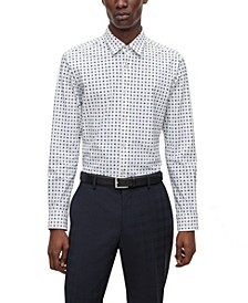 BOSS Men's Printed Stretch Jersey Slim-Fit Dress Shirt